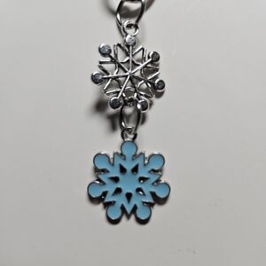 Double Snowflake Keychain/Purse Charm Handmade NEW